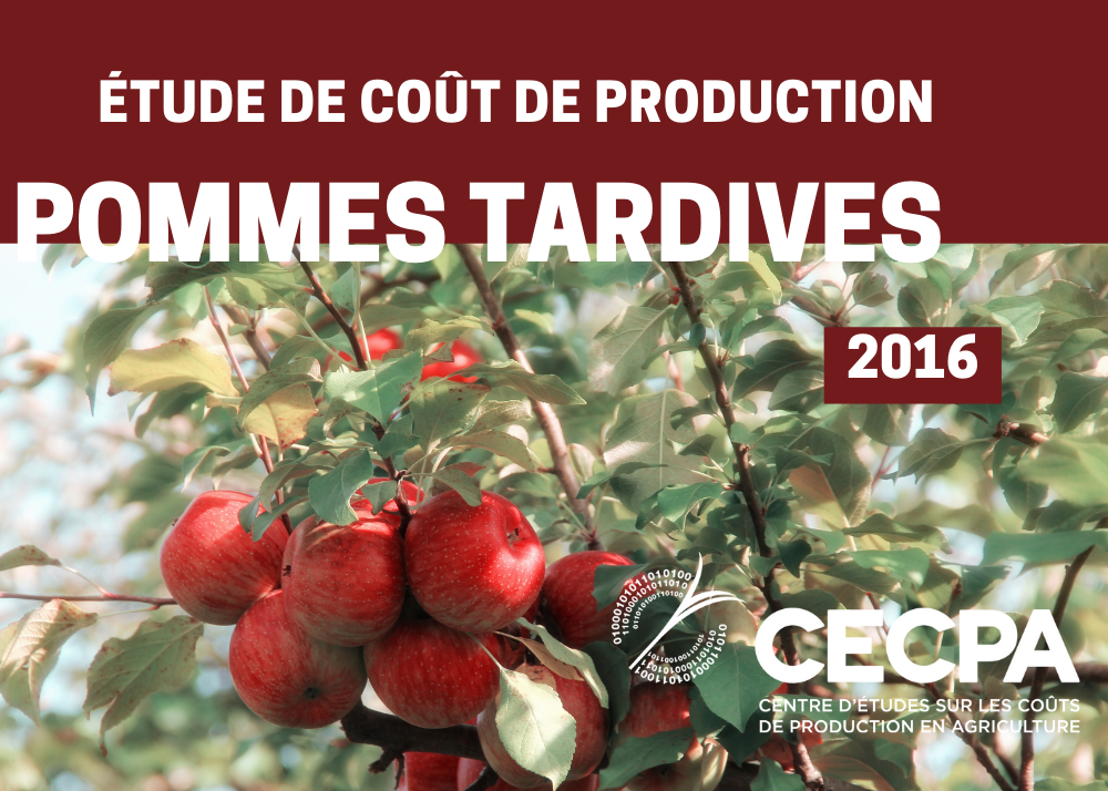 Études de coûts de production : ÉTUDE DE COÛT DE PRODUCTION - POMMES TARDIVES 2016